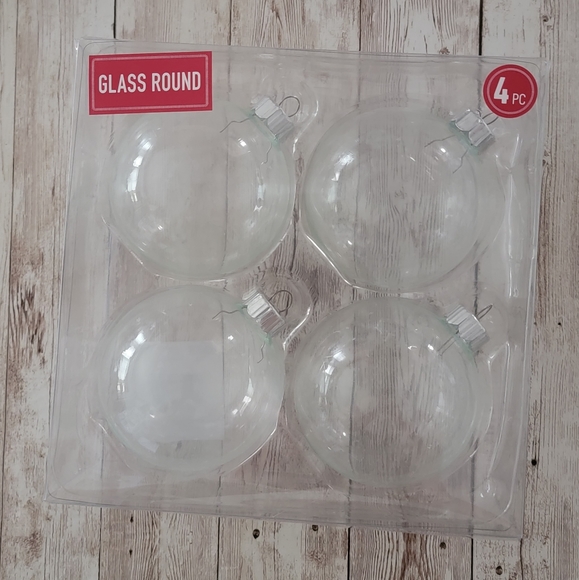 DIY 3" Clear Glass Ornaments-4 pack (Lot of 2) - Picture 6 of 8
